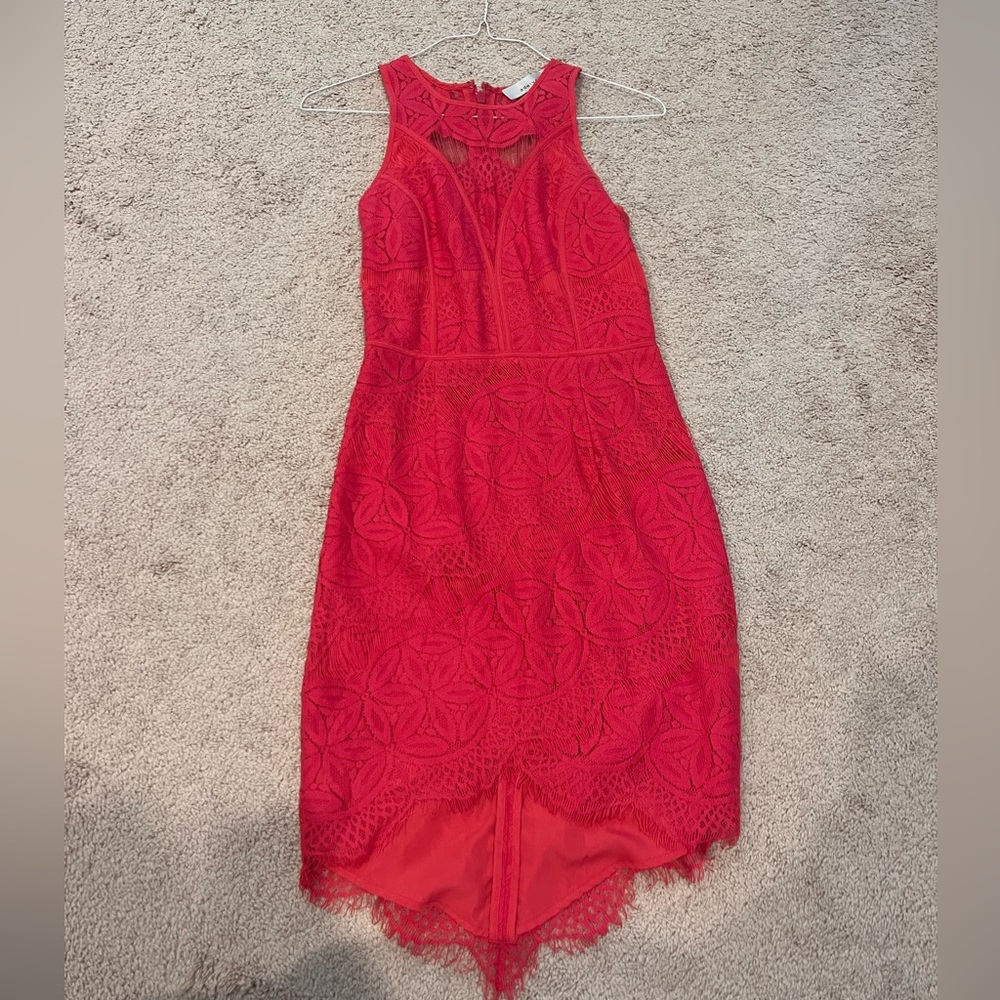 Hot pink Adelyn Rae lace dress